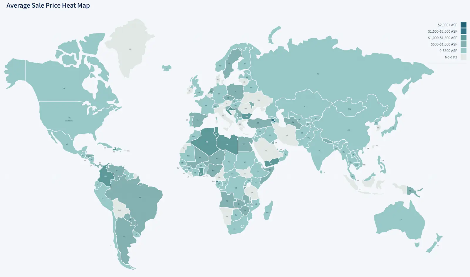 Discover patterns in ASP by analysing ASP using the heat map in ChartMogul